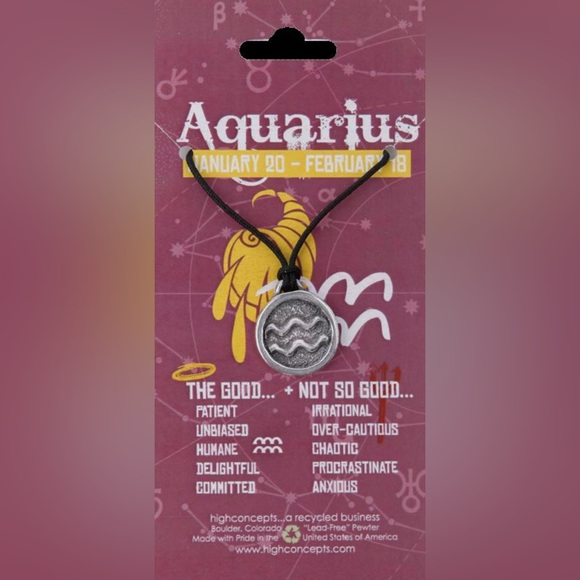 eco smart designs Jewelry - NWT Zodiac Aquarius Cord Necklace